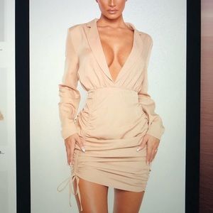 Stone Colour ruched Dress 💰